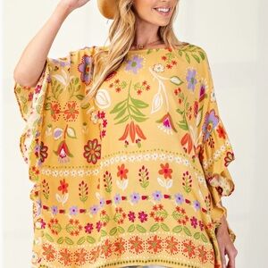 Easel Yellow Floral Women's Tunic